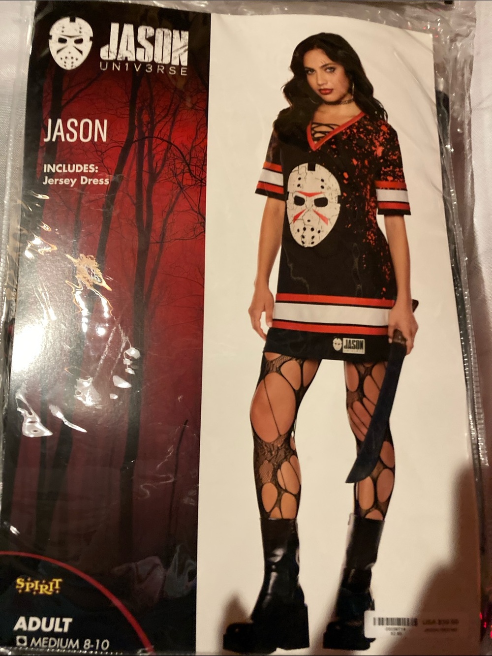 Adult Women’s Friday the 13th Jason Vorhees Hockey Jersey Dress Med